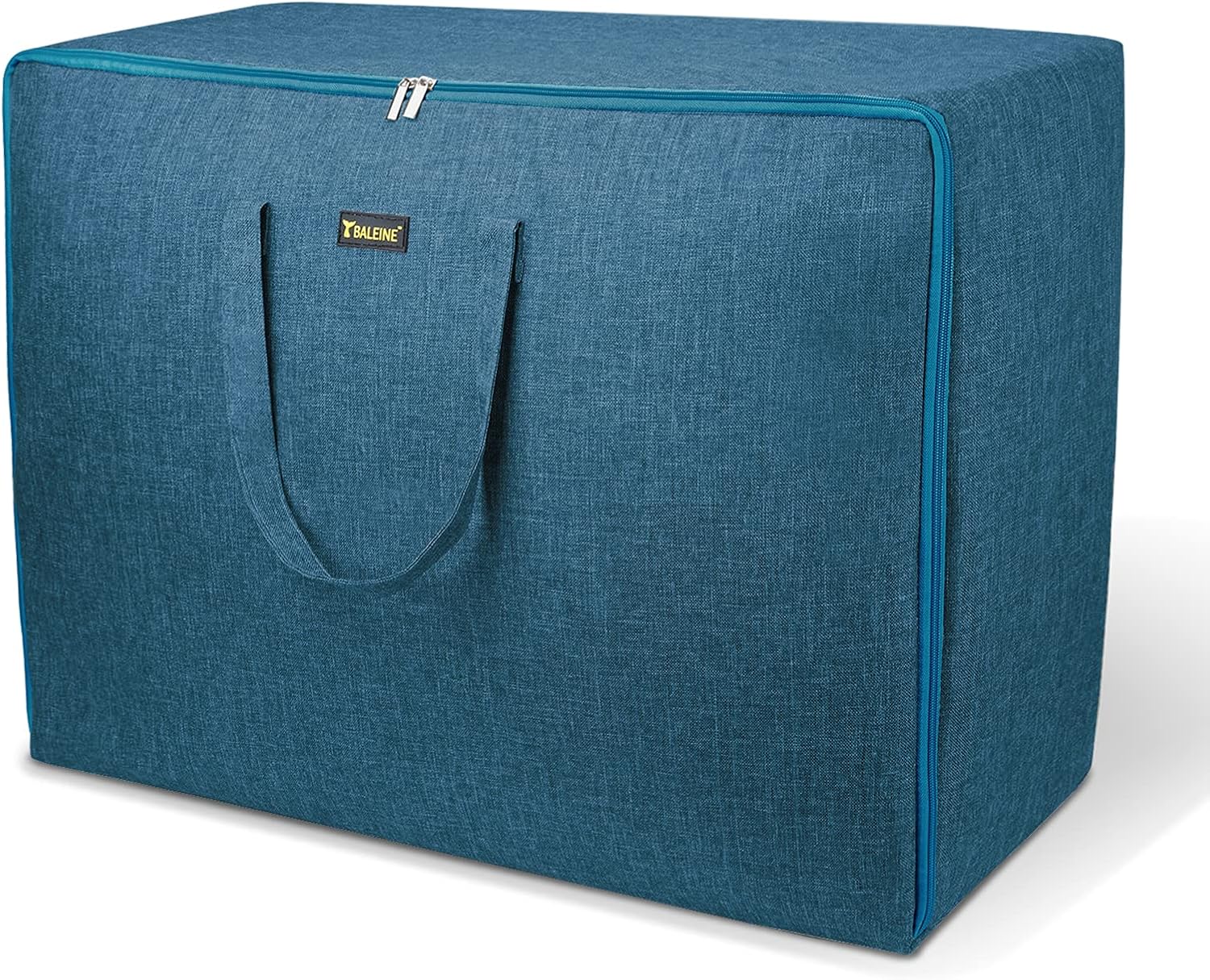 BALEINE 105L Extra Large Blanket Storage Bag, Under Bed Storage Tote for Comforters, Clothes, Linens. Water Resistant and Breathable Closet Bags, Azure