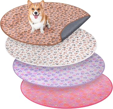4 Pack Washable Whelping Pad Whelping Supplies Absorbent Reusable Puppy Training Pads Reusable Dog Mat for Floor Non Slip Washable Pee Mat for DogsColorful,32 Inch