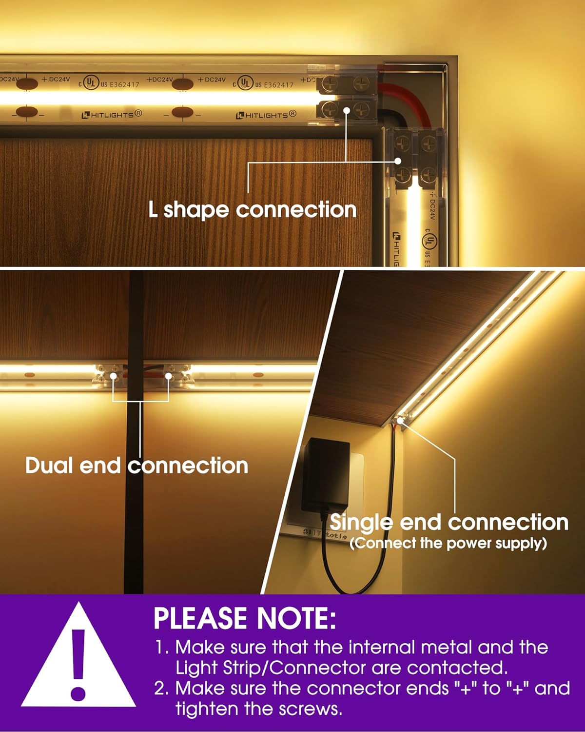 HitLights 12 Pack LED Connector 2 Pin 10mm Solderless LED Tape Lights Connector Transparent LED Strip Lights Connectors with Screwdriver Strip to Wire for 12V 24V Single Color LED Light Strips - Image 3