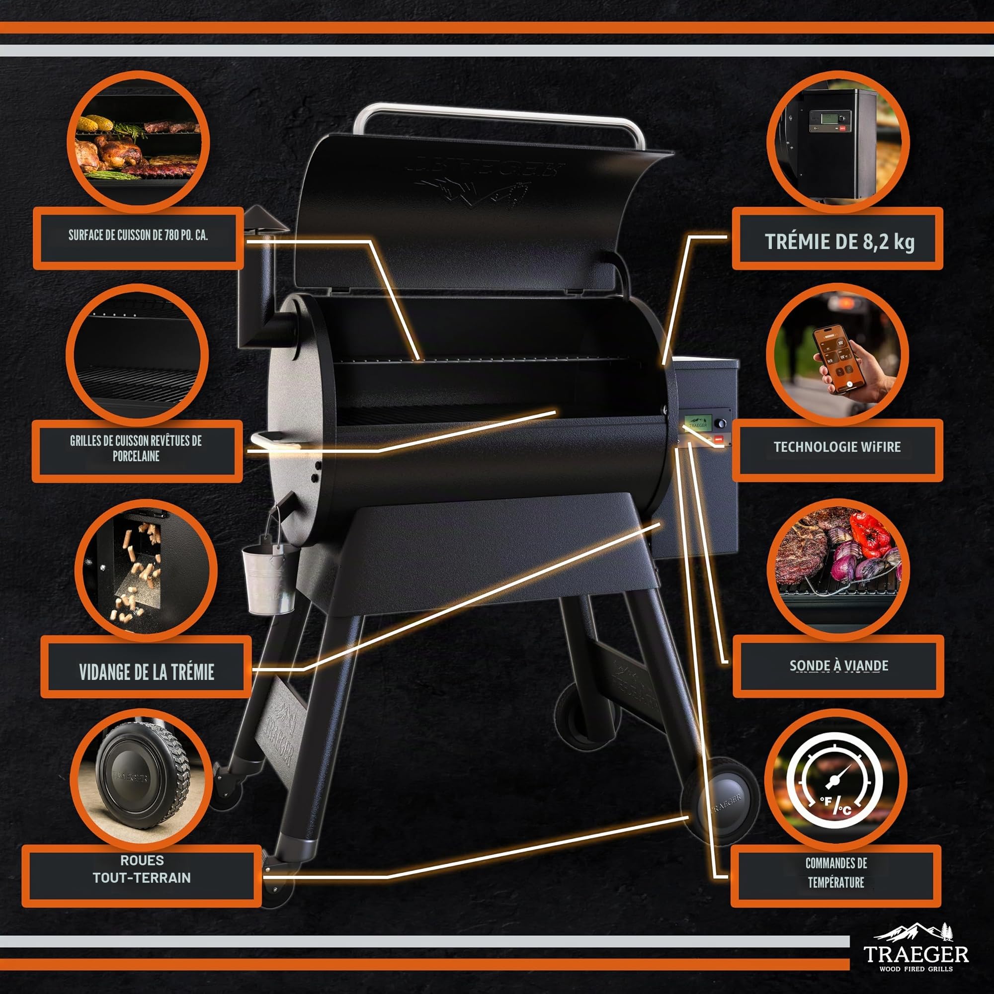 Pellet BBQ Pro 780 with WiFIRE® Technology and precise temperature control -...