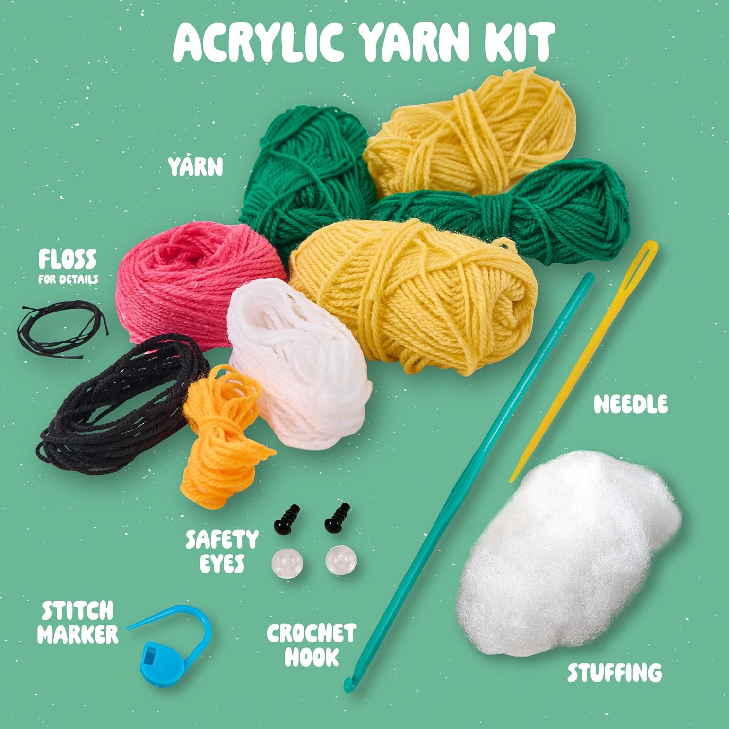 Bucilla, Complete Crochet Kit for Beginners, Amigurumi Besties, Tropi-Pals