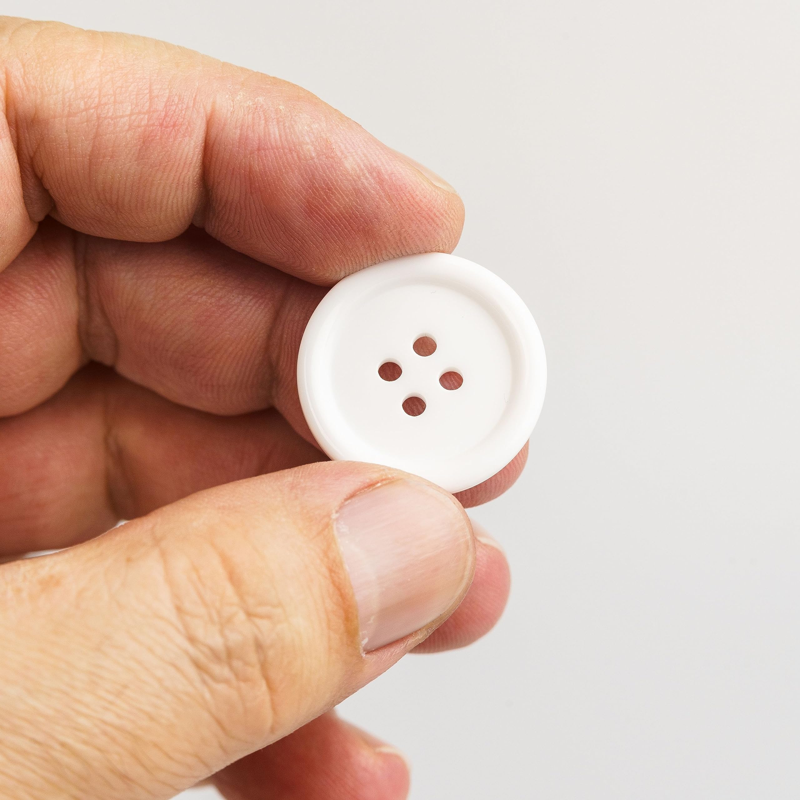 4-Loch Knöpfe Aus Kunstharz 25mm - 10 Stück In Beige