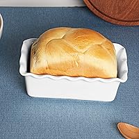 Vista 4 de HAOTOP Porcelain Nonstick Baking Bread Loaf Pan, 8.5 x 5 Inch, White