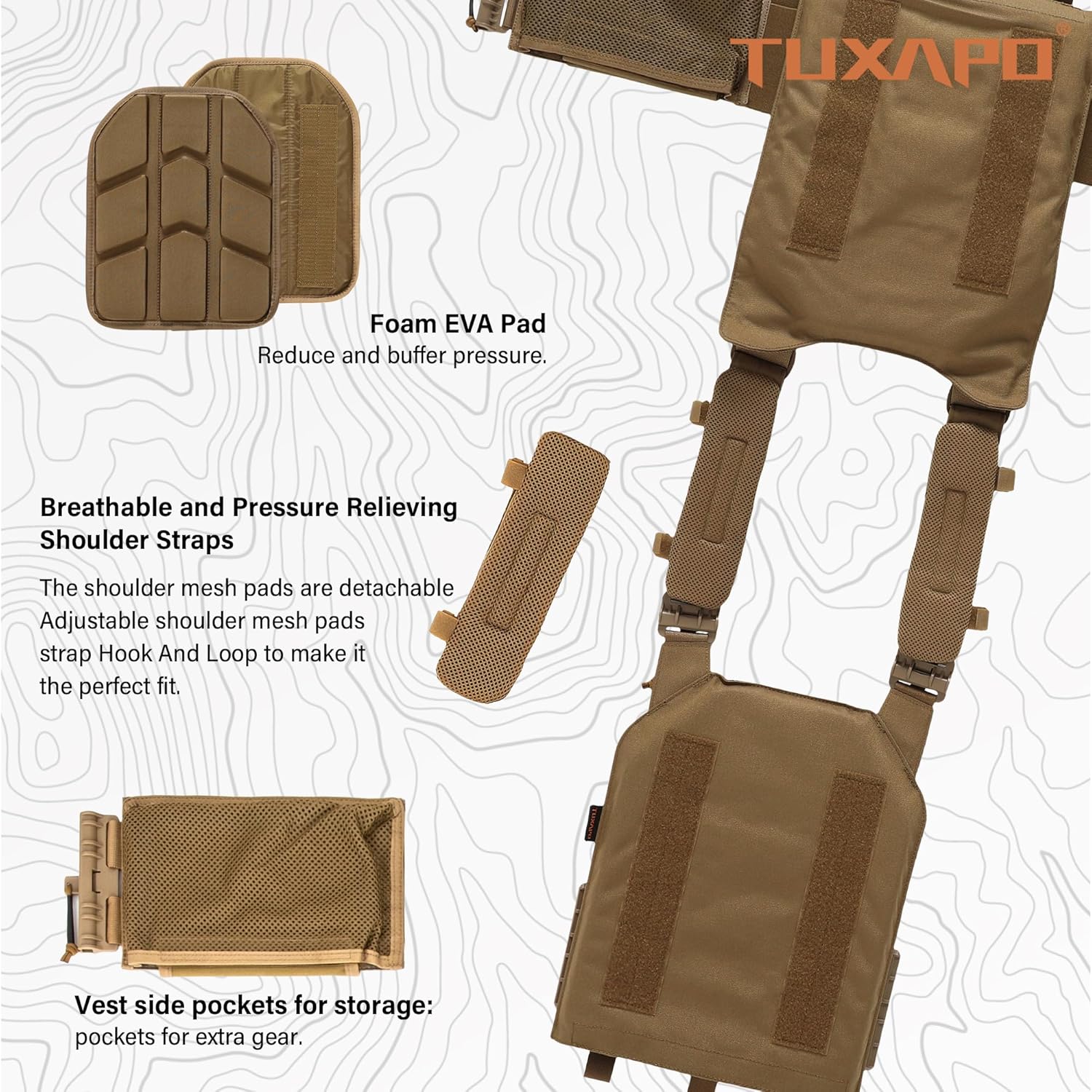 Tactical Molle Quick Release Buckles Vest with Triple mag Pouch Set Laser Cutting Lightweight Adjustable Vests