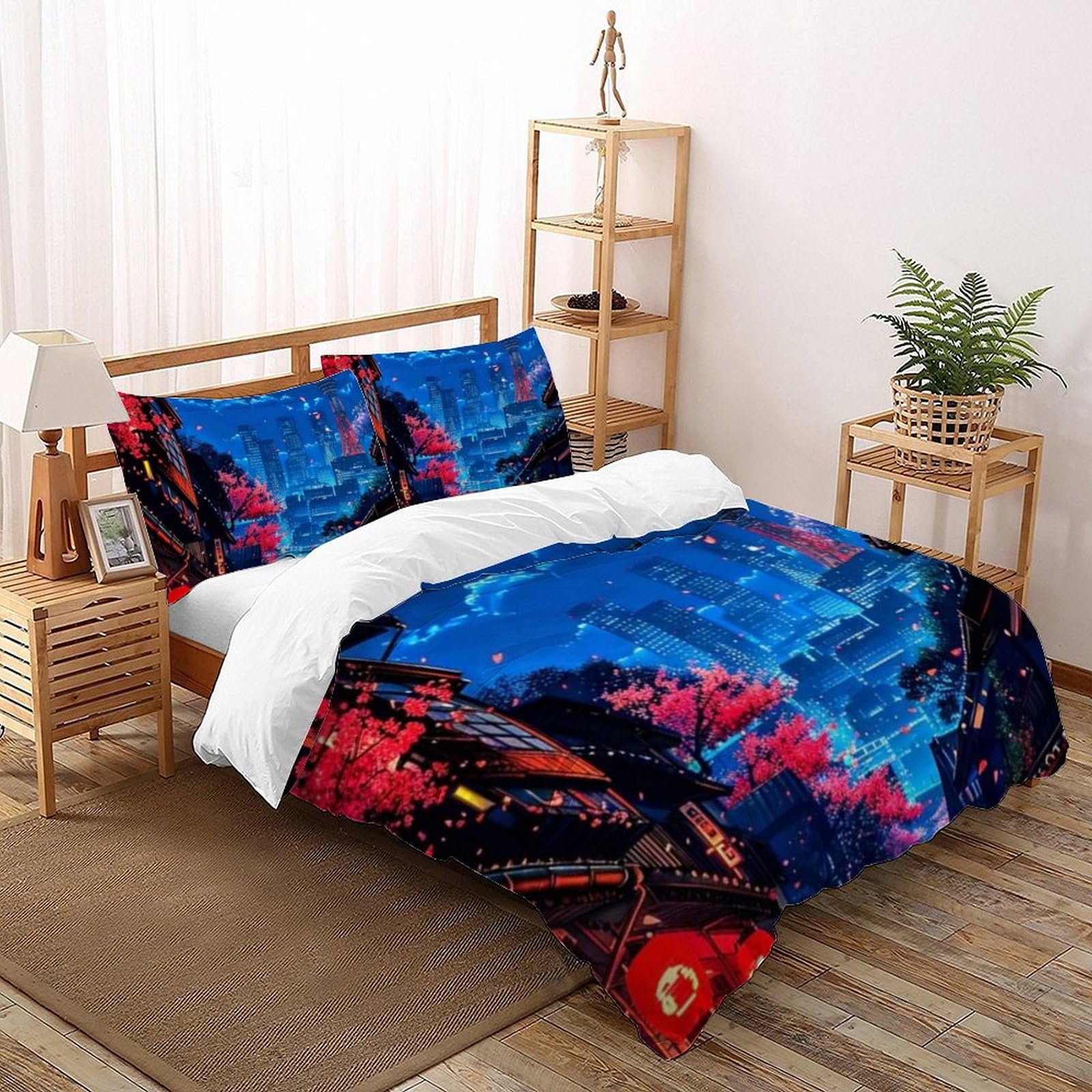 Housse de couette 260x220 imprimé 3D La Rue Bedding microfibre fermeture éclair