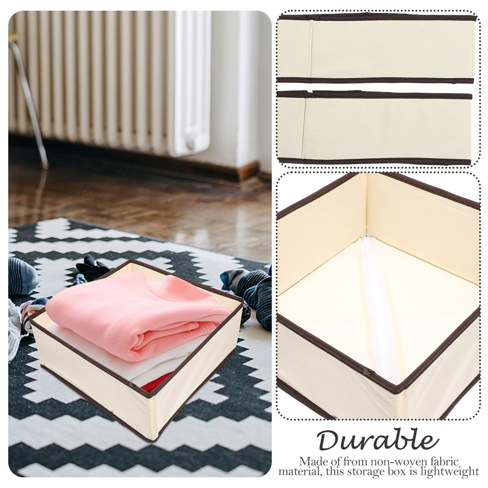 Baluue 6pezzi Contenitori per Vestiti Pieghevoli Scatole Portaoggetti Scomparti Organizer per Vestiti per Ragazza Custodie Porta-contenitori Scatole Porta-biancheria Intima
