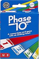 Mattel Phase 10 Card Game - 108 Cards, Rummy-Style Phases, Wild & Skip Cards, Color-Blind Friendly for Family Game Night Ages 7+