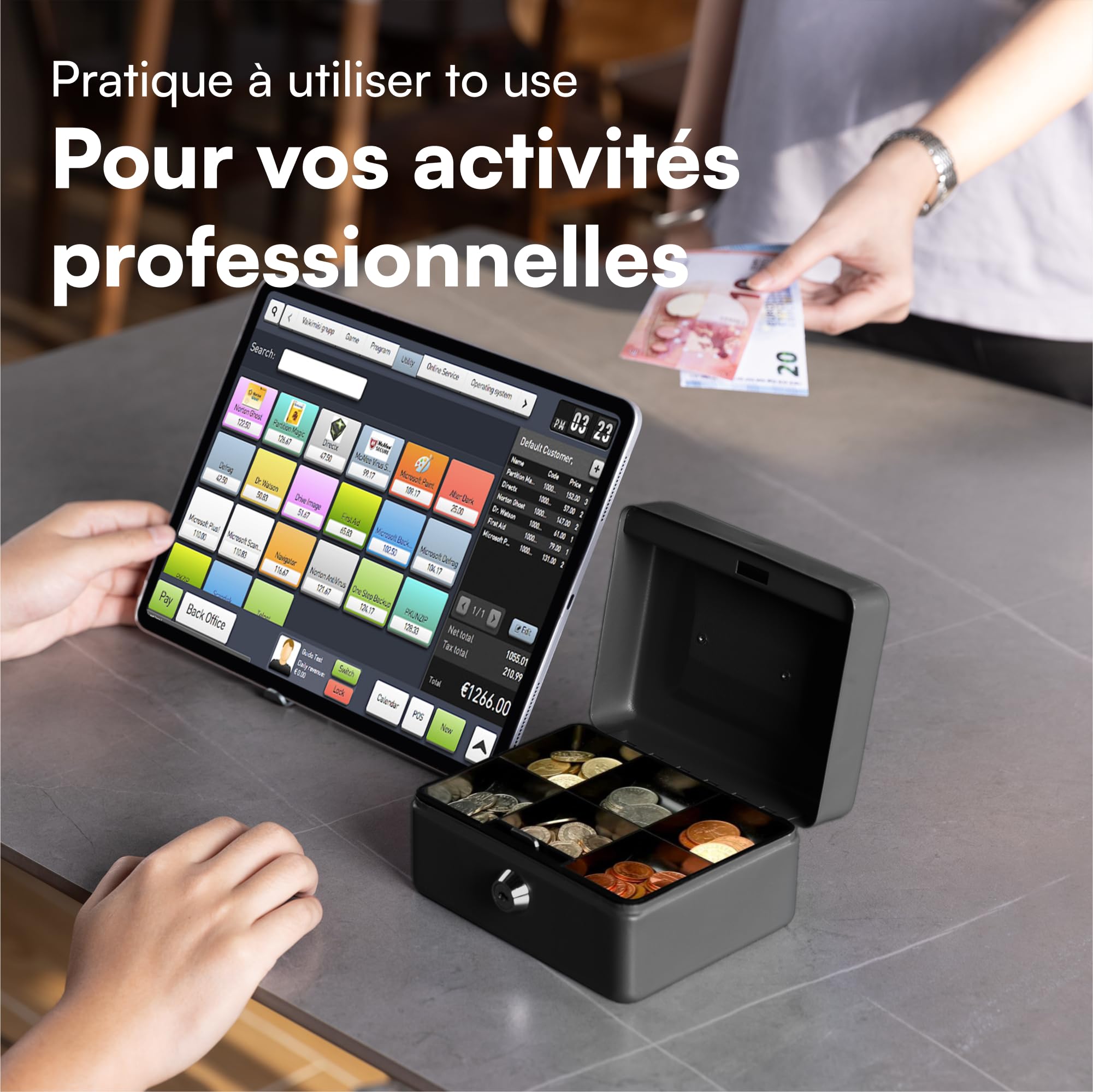 Coffre-fort en acier H & S 15,2 cm 2 clés Noir
