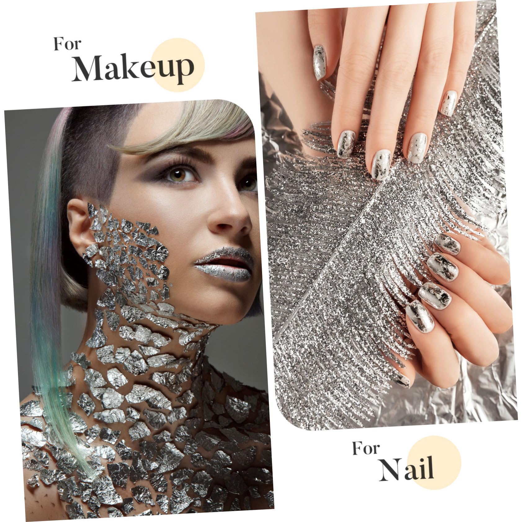 GALPADA 3sets 14x14cm Silver Sheet 'n Imitation Leaf Metal Non-Edible for Decorations 100pcs*3