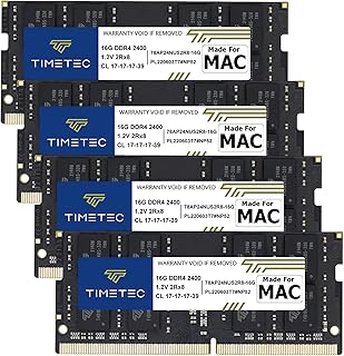 Timetec Hynix IC 64GB KIT (4x16GB) Compatible for Apple 2017 iMac 27-inch w/Retina 5K Display DDR4 2400MHz PC4-19200 2Rx8 CL17 1.2V SODIMM Memory Upgrade (64GB KIT (4x16GB))