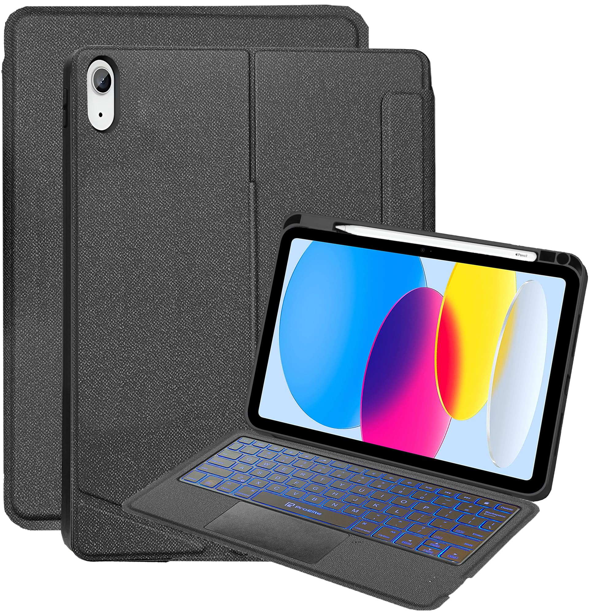 ProElite Wireless Bluetooth TouchPad Keyboard Case for iPad 10th Gen, Magnetic Detachable Wireless Bluetooth TouchPad Keyboard Built-in 7-Colors Backlit with Pencil Holder, Black (B0D4Z3KNFZ) Amazon Price History, Amazon Price Tracker