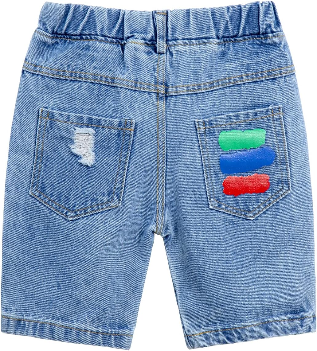 Mud Kingdom Boys Jean Shorts Fashion Denim Shorts Elastic Waist Summer Casual - Image 2