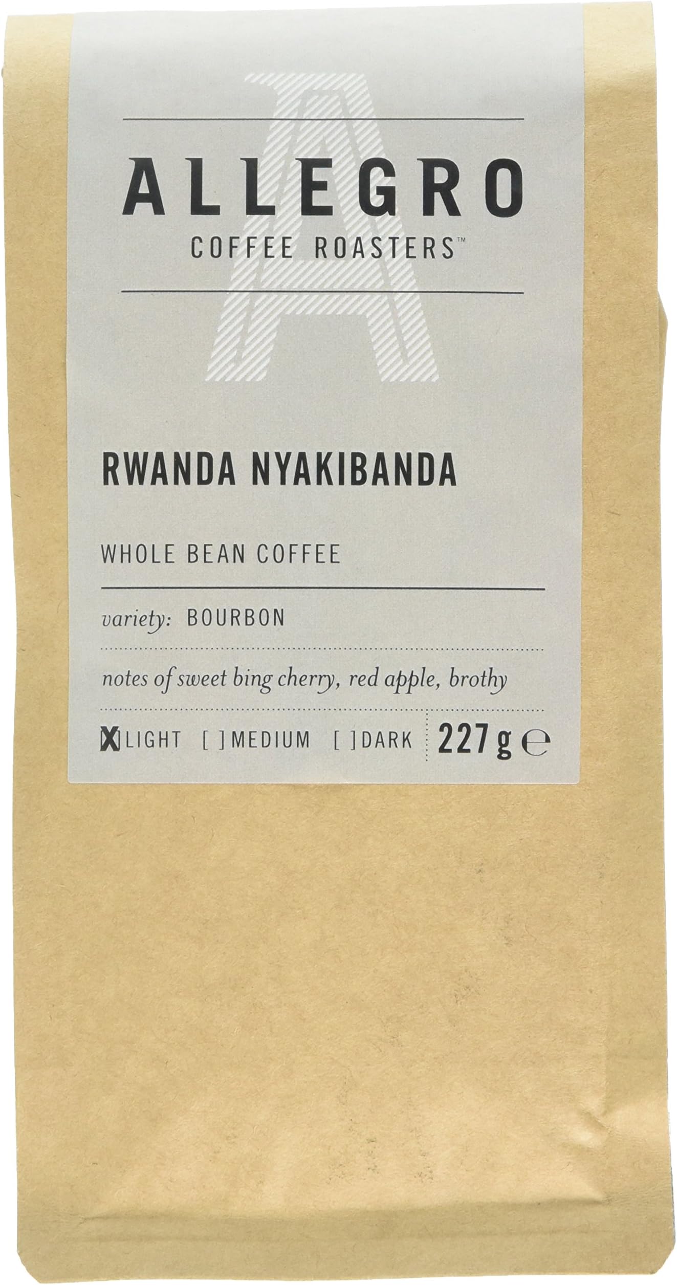 Allegro Coffee Roasters Rwanda Nyakibanda Whole Bean Coffee, 227 g