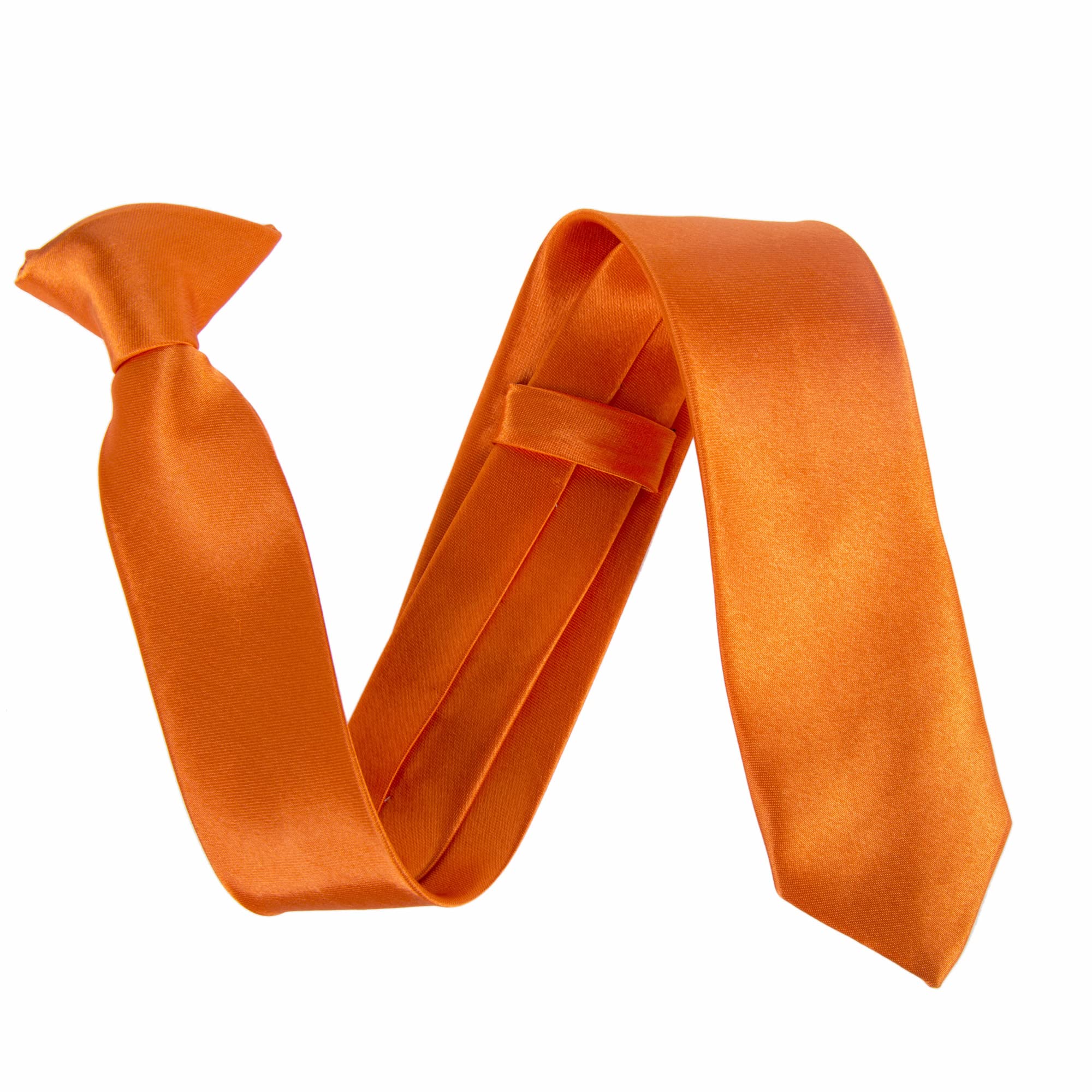 The Tie Company Orange Kids Satin Clip On Ties