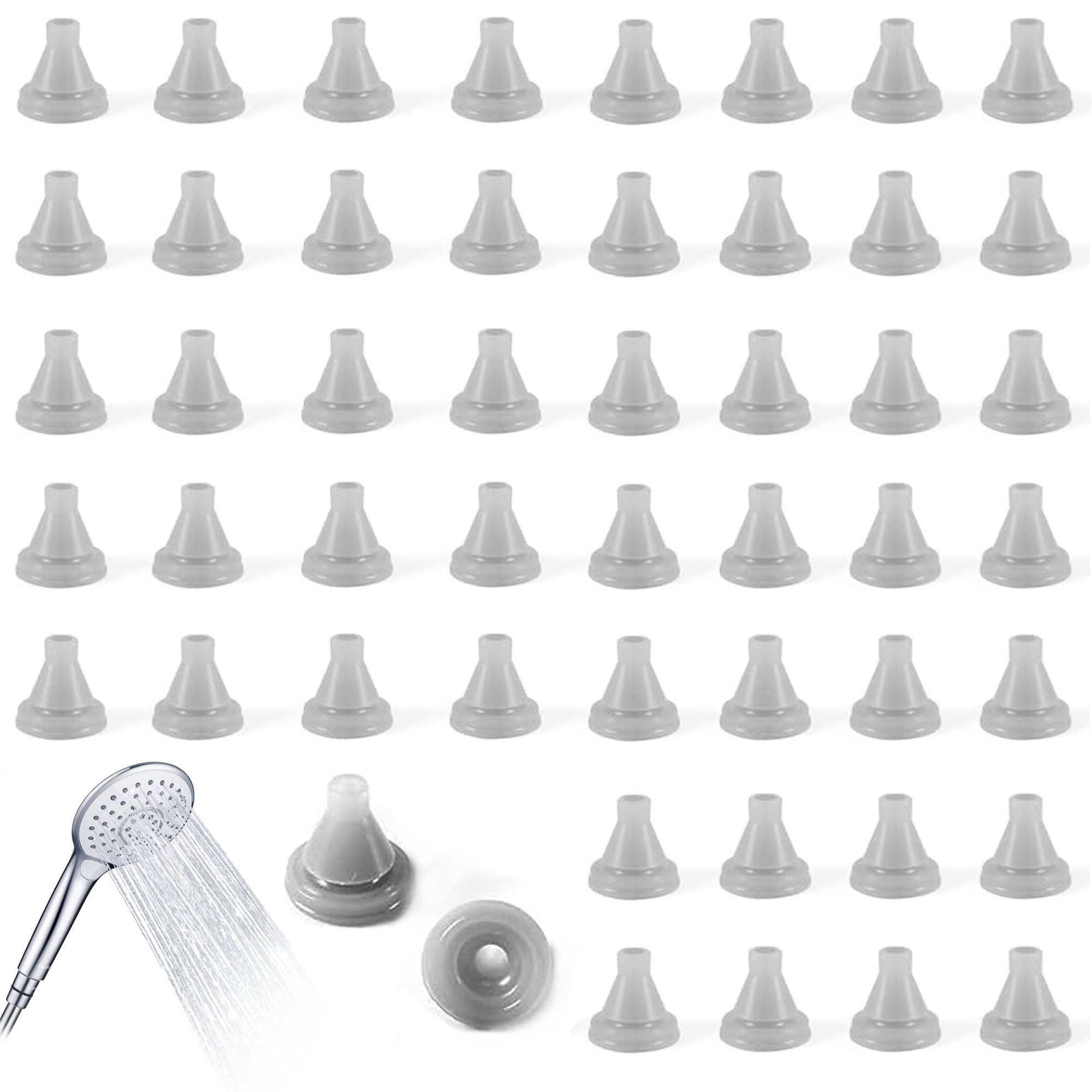 50 ugelli per soffione doccia di ricambio per soffione doccia foro ugello in silicone universale spruzzatore beccuccio punta rotonda facile installare parti doccia