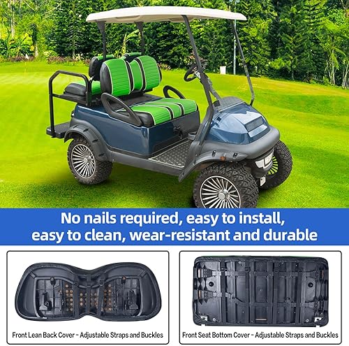 Miniatura 2 de NOKINS Juego de fundas de asiento de carrito de golf, ajuste Club Car PrecedentDS & EZGO TXTRXV y Yamaha DriveDrive2 OEM funda de asiento sin