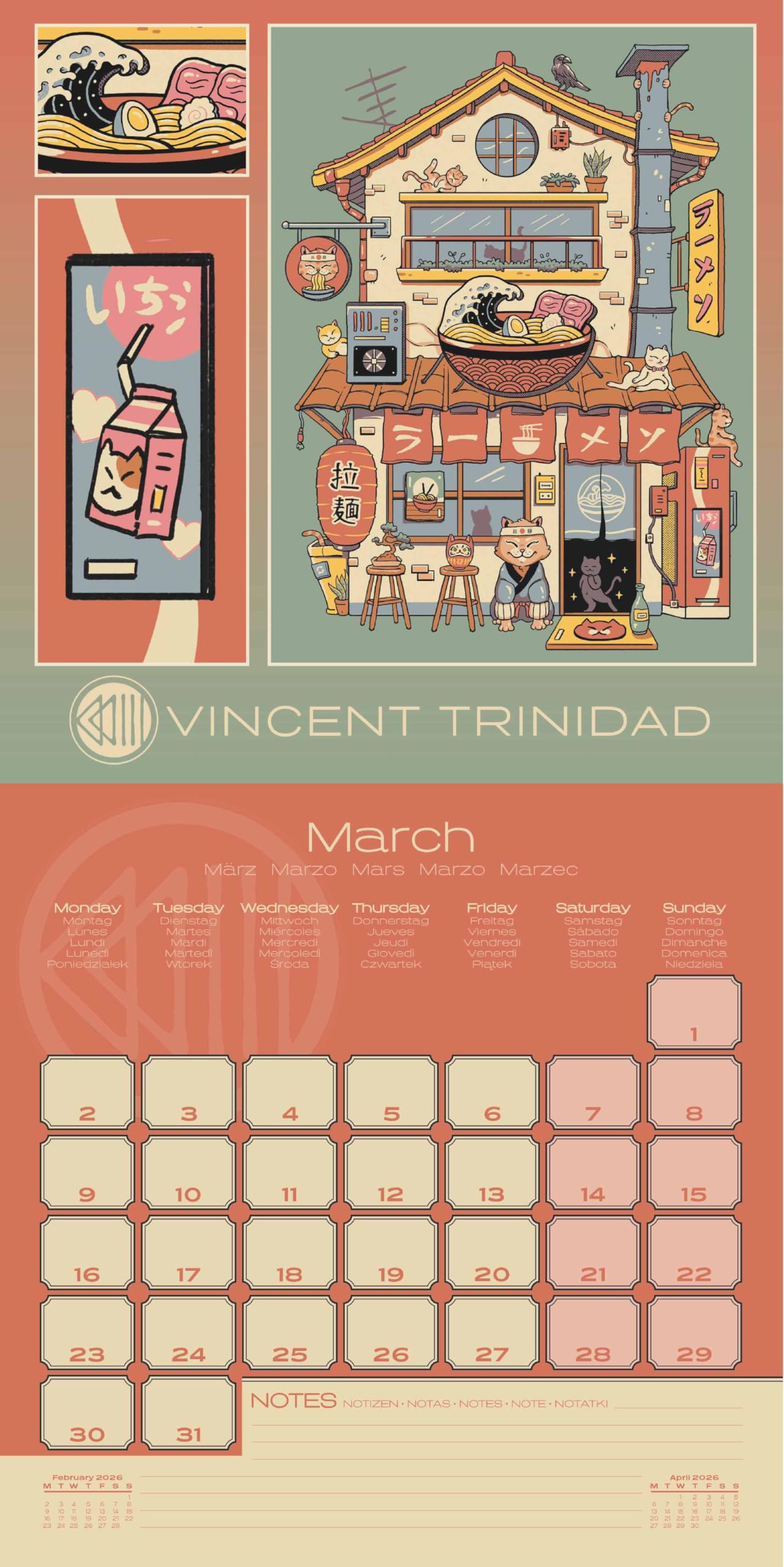 Vincent Trinadad 2026 Square Calendar