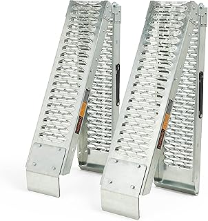 VonHaus Loading Ramp - Van Ramps Heavy Duty - Folding Ramps for Van, Motorbike, Quad Motorcycle - Portable Galvanised Steel Loading Ramps - 2 Steel Ramps 400kg Max Loading, 200kg Per Ramp, 160 x 22cm