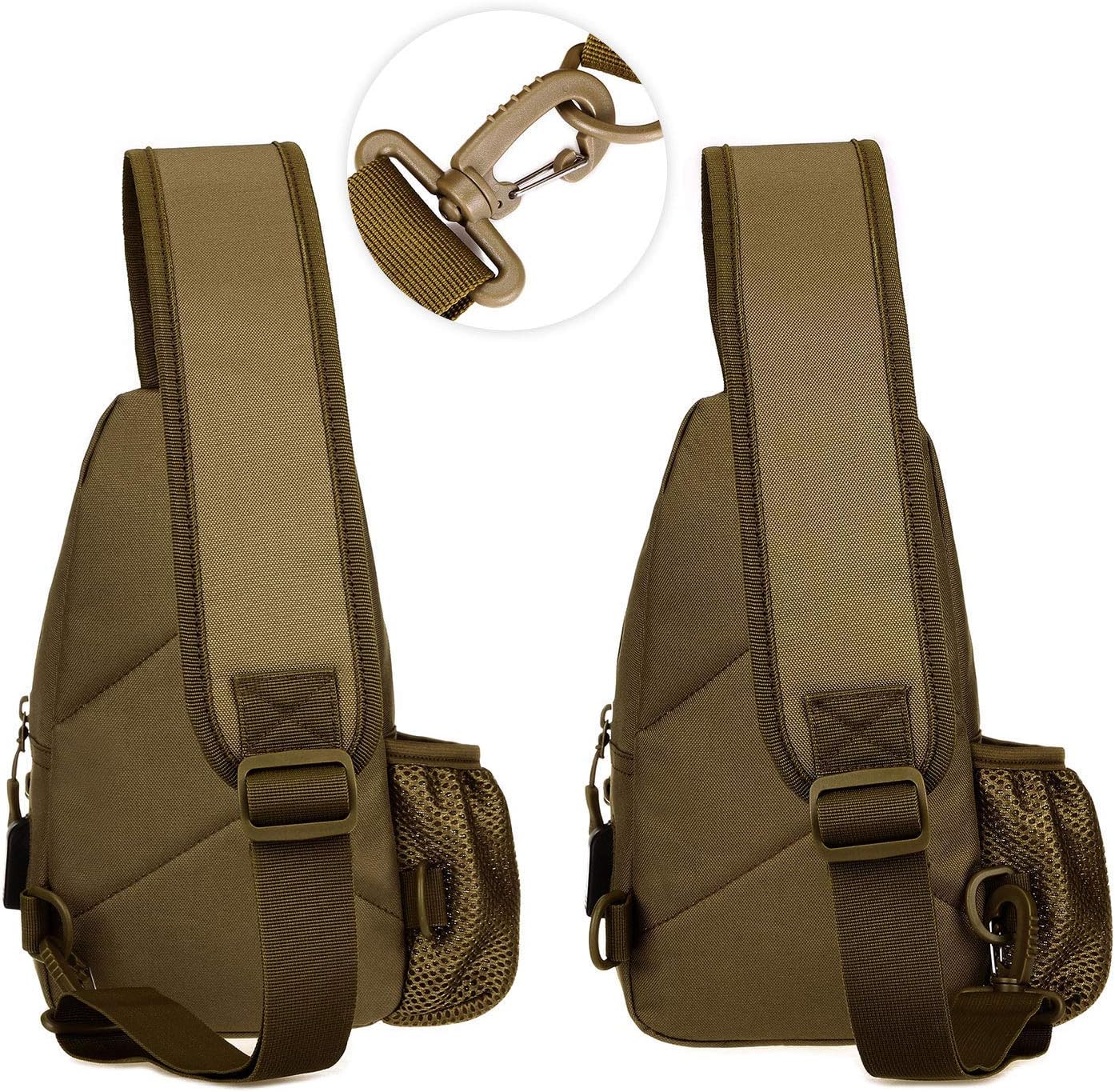 HUNTVP Small Tactical Sling Chest Pack Bag Molle Daypack Backpack Military Crossbody(Type2-Black)