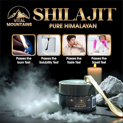 Miniatura 4 de Resina Shilajit pura del Himalaya para hombres y mujeres, más de 85 minerales naturales, 70% más de ácido fúlvico, aumenta la energía y el apoyo