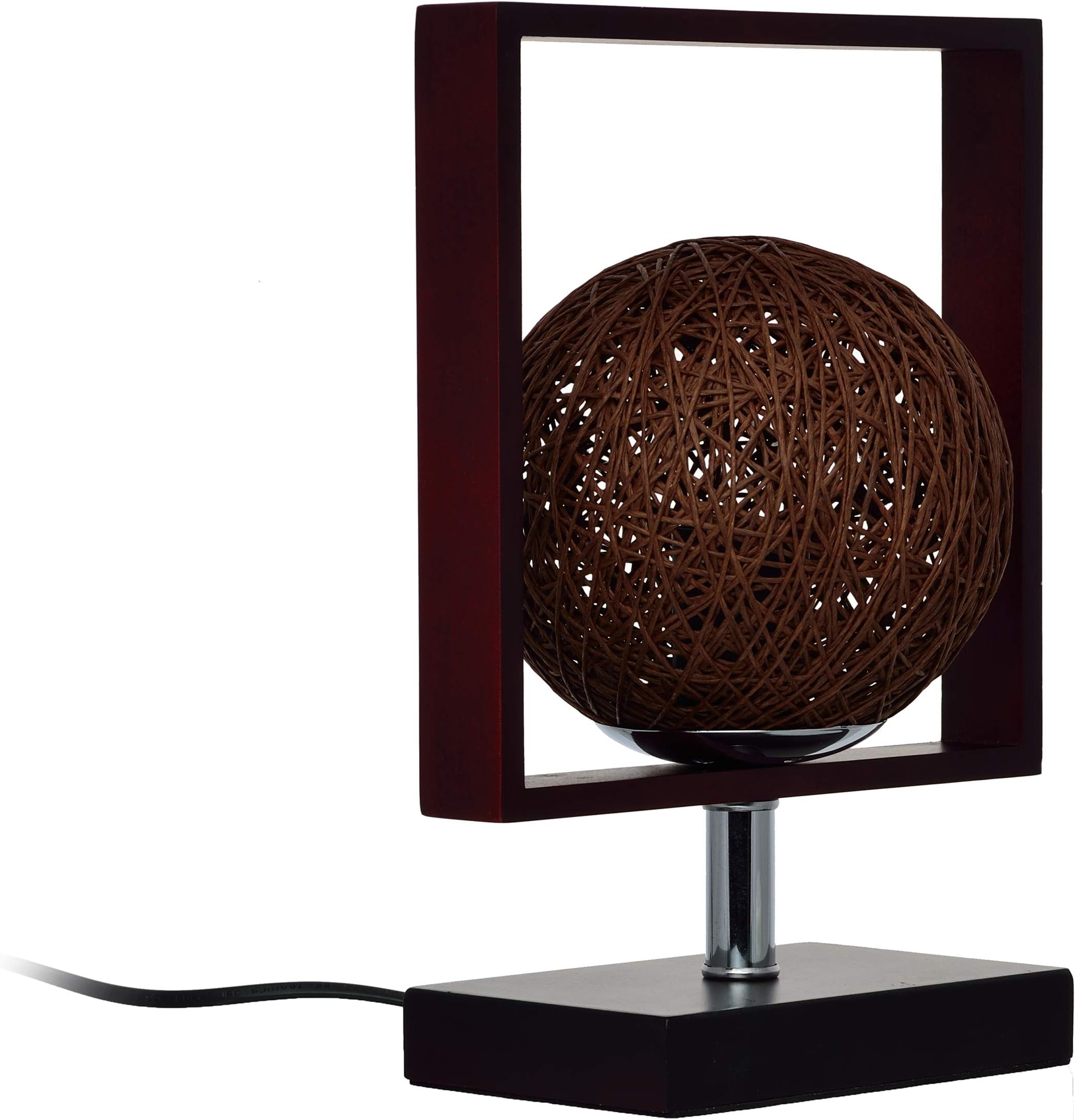 Voroly 40W Night Table Lamp, Brown, Round