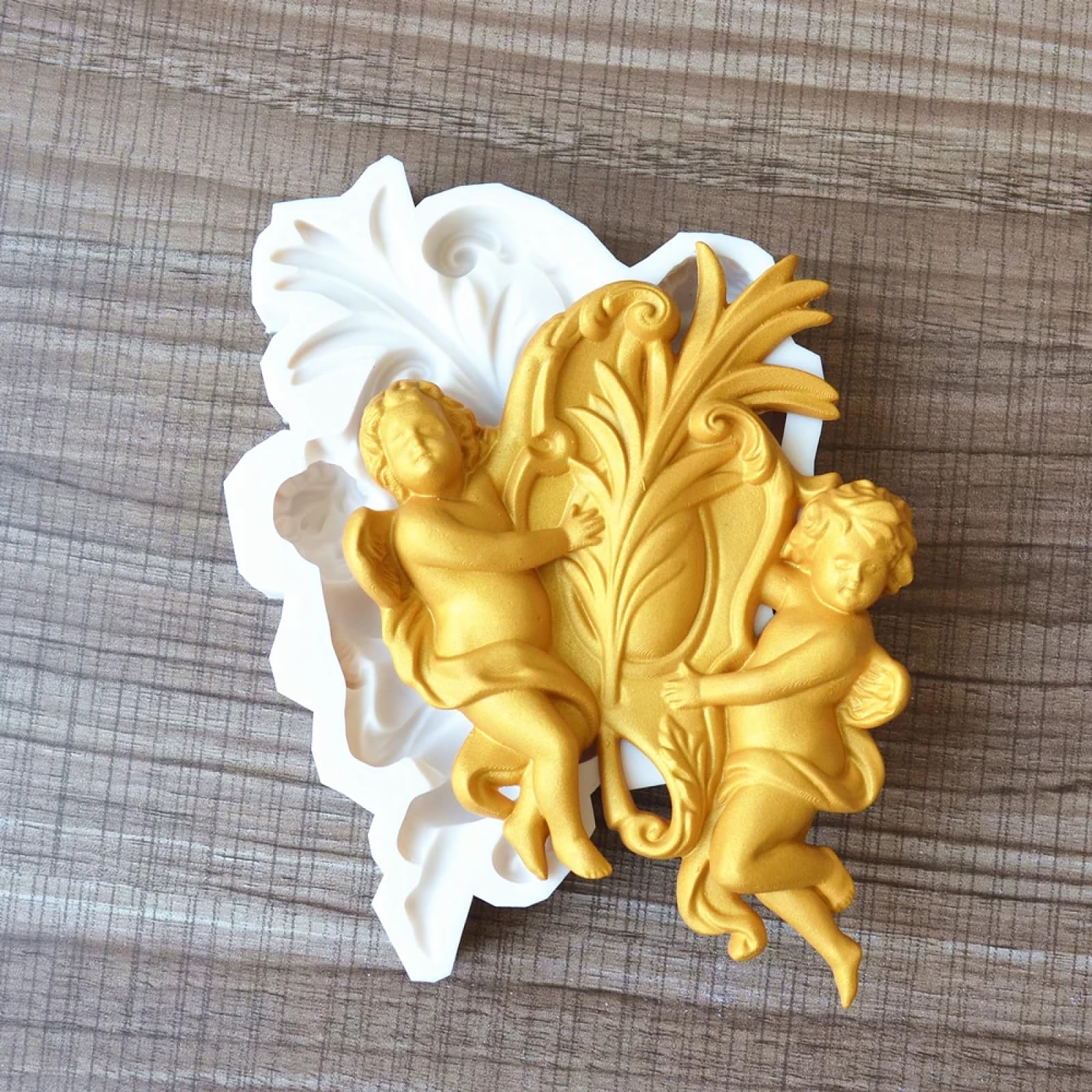 Moldes de silicona para manualidades, molde de tartas, 14,6 x 10,8 x 2,3 cm, molde de silicona con plumas de ángel, herramientas para hornear pasteles, decoración de alivio de chocolate, caramelos y