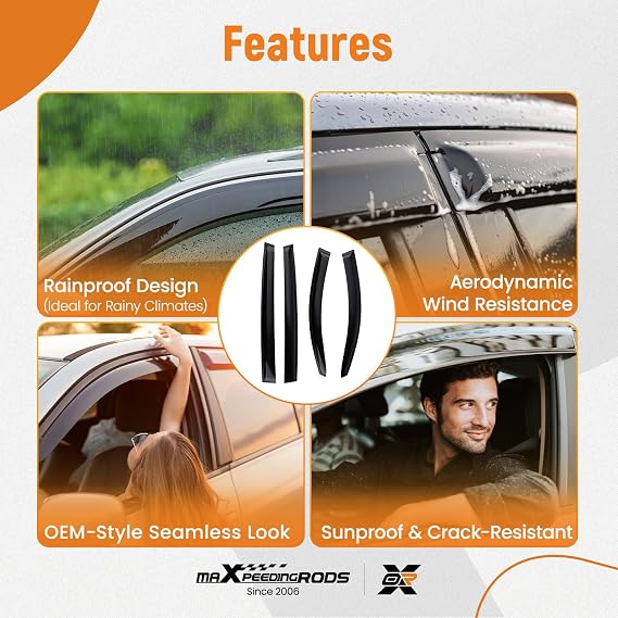maXpeedingrods Auto Wind Deflectors Visors Kit for Kia Sportage mk3