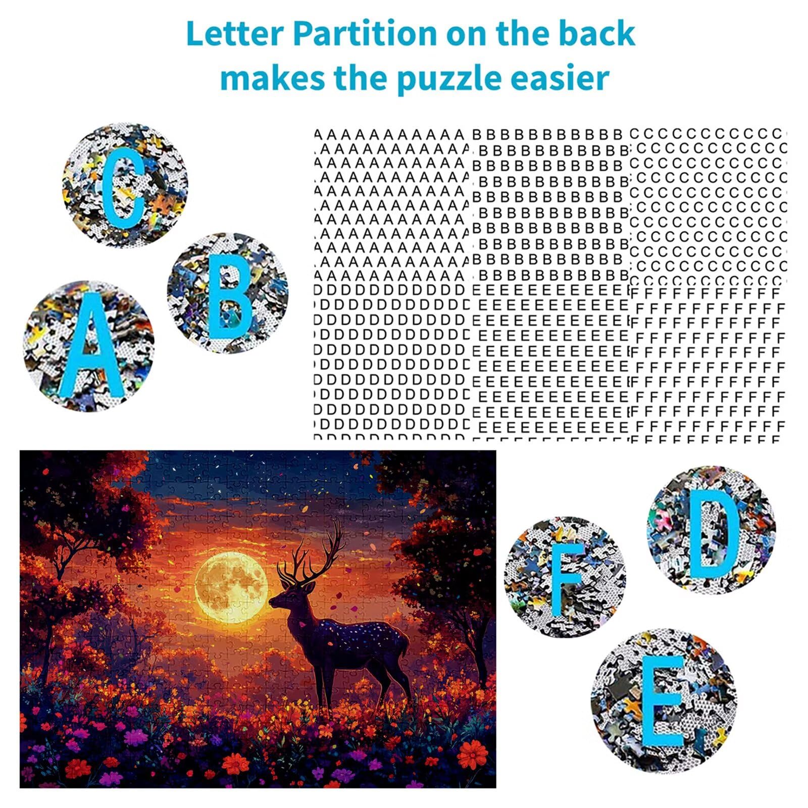 Puzzle 3000 elementów leśnych puzzle dla dorosłych jeleń 122 x 81 cm Unikalne rzemiosło klasyczne 3D Drewniane układanki do rodzinnych gier aktywnych, układanka do samodzielnego wykonania nawet do