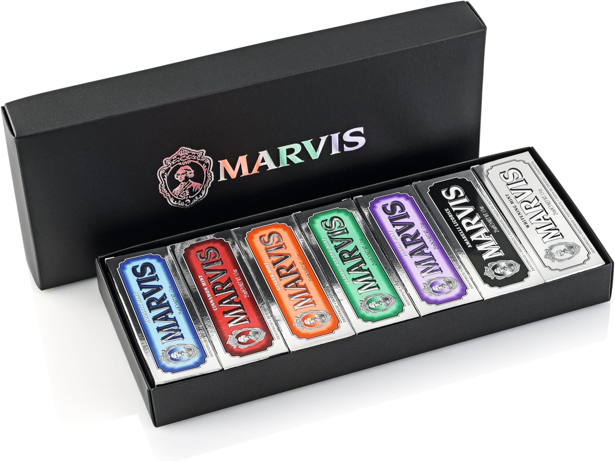 Toothpaste 7 Flavour Collection, 25 ml (Pack of 7), Travel Size Toothpaste, Unique Flavours for a Long-Lasting Freshness