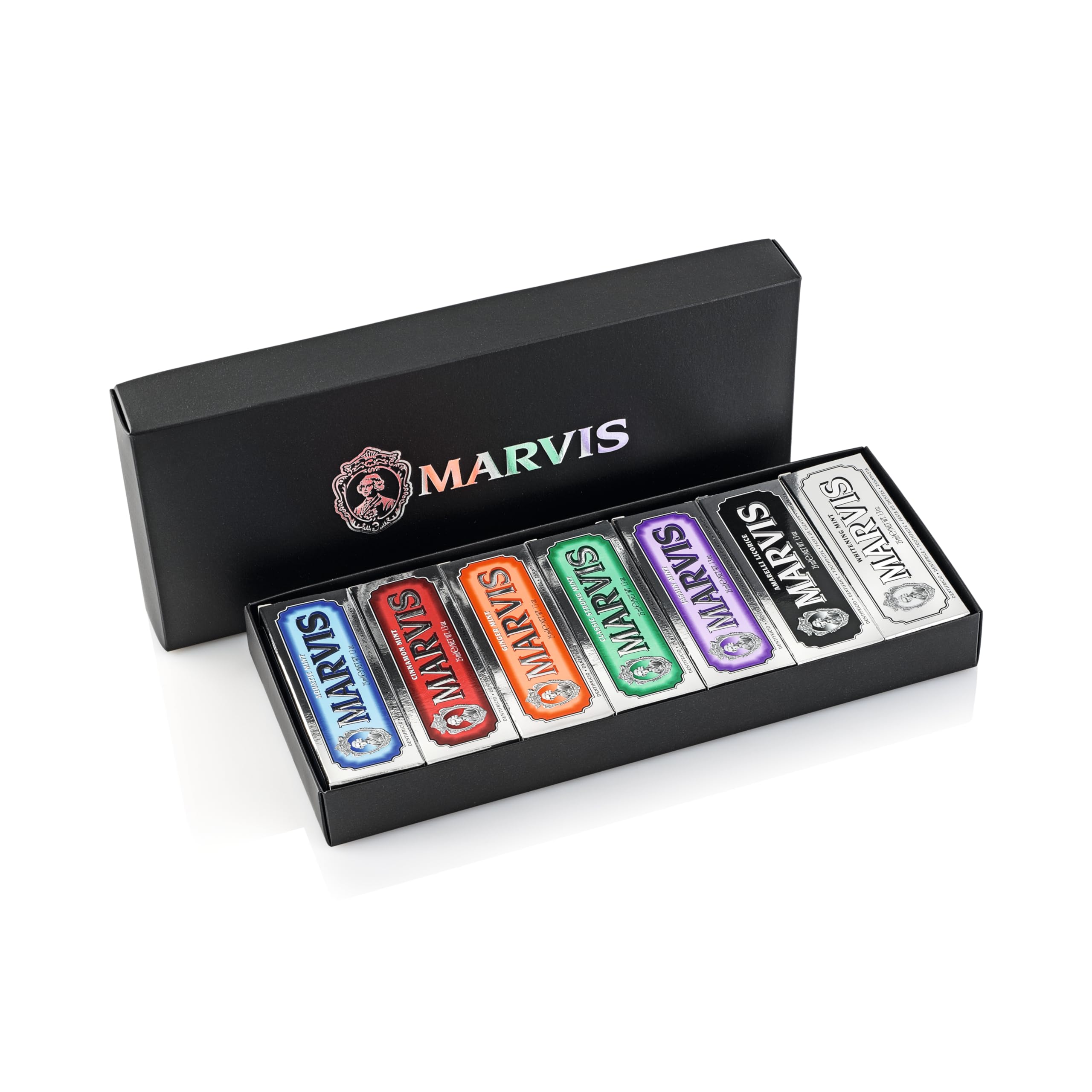 Marvis Toothpaste 7 Flavour Collection, 25 ml (Pack of 7), Travel Size Toothpaste, Unique Flavours for a Long-Lasting Freshness