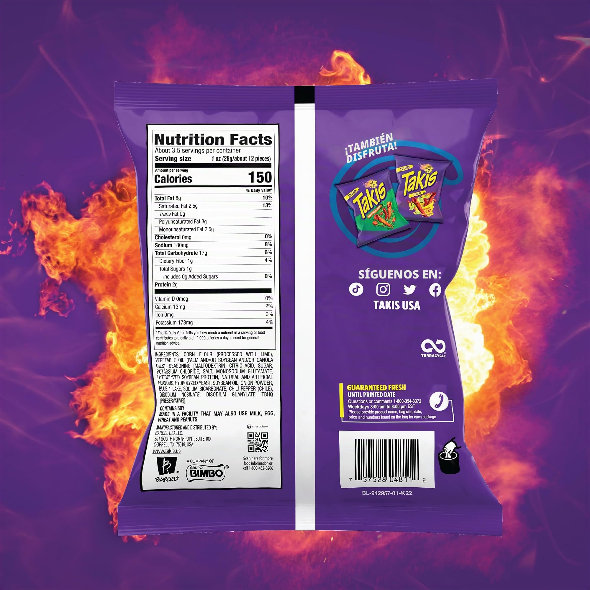 Takis Botanas Sabor Picante Azul