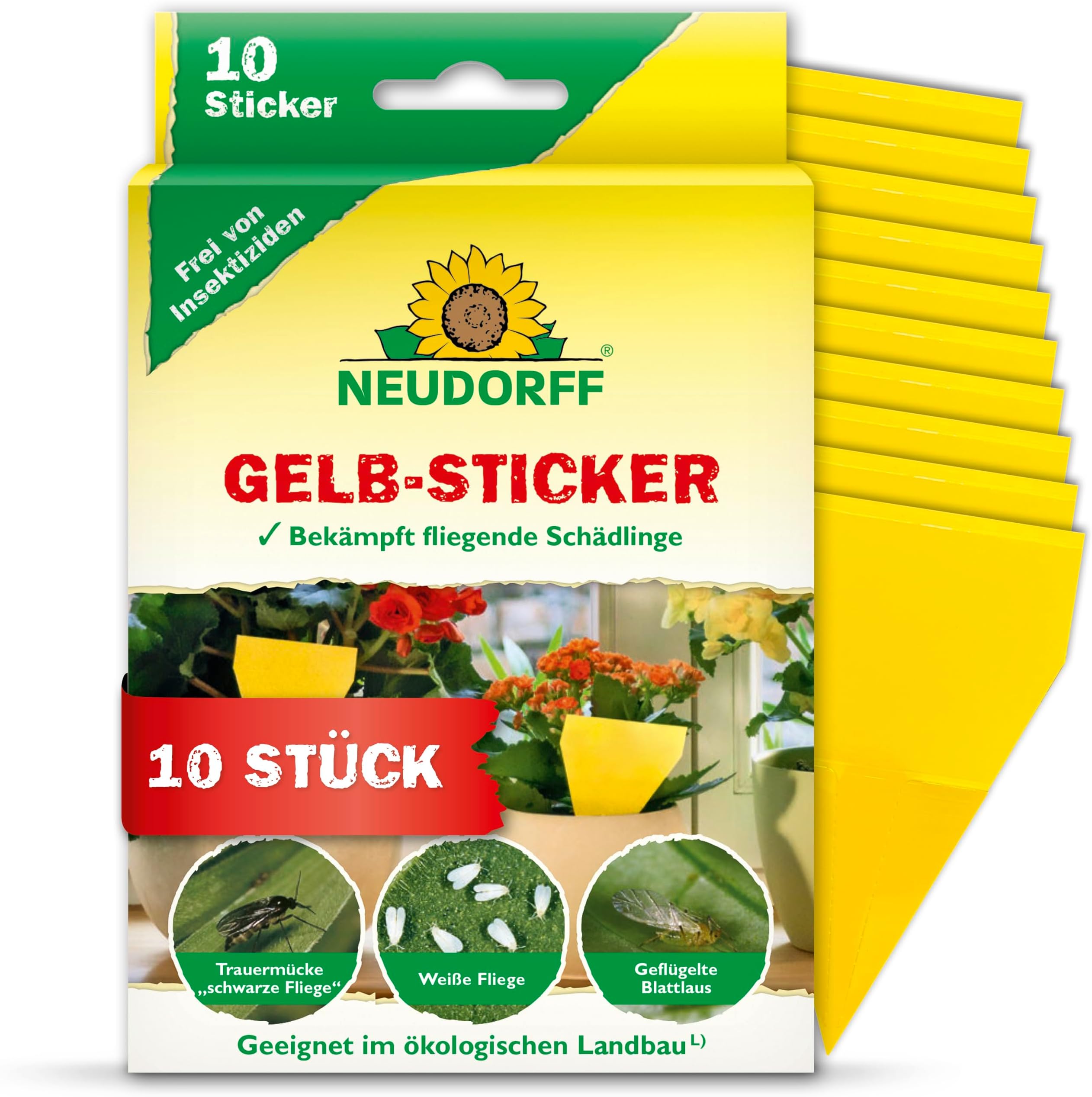 inseko 15 x Profi Gelbsticker Gelbtafeln Gelbfalle Fliegenfalle