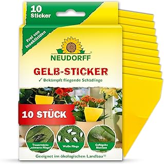 Neudorff Gelbsticker gegen kleine fliegende Schädlinge wie Trauermücken, insektizid frei, geruchlos, 10 Stück (1er Pack), ...