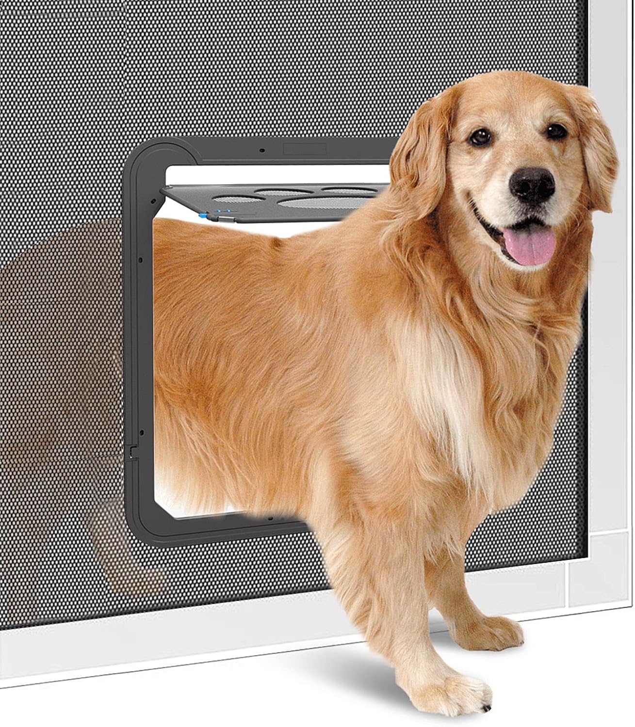 PETLESO Dog Door Screen Lockable Pet Door for Screen Pet Door for Small to Large Dogs Cats