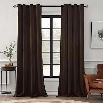 30% off: MIULEE Velvet Curtains Brown 52 x 84 Inch Length Set of 2