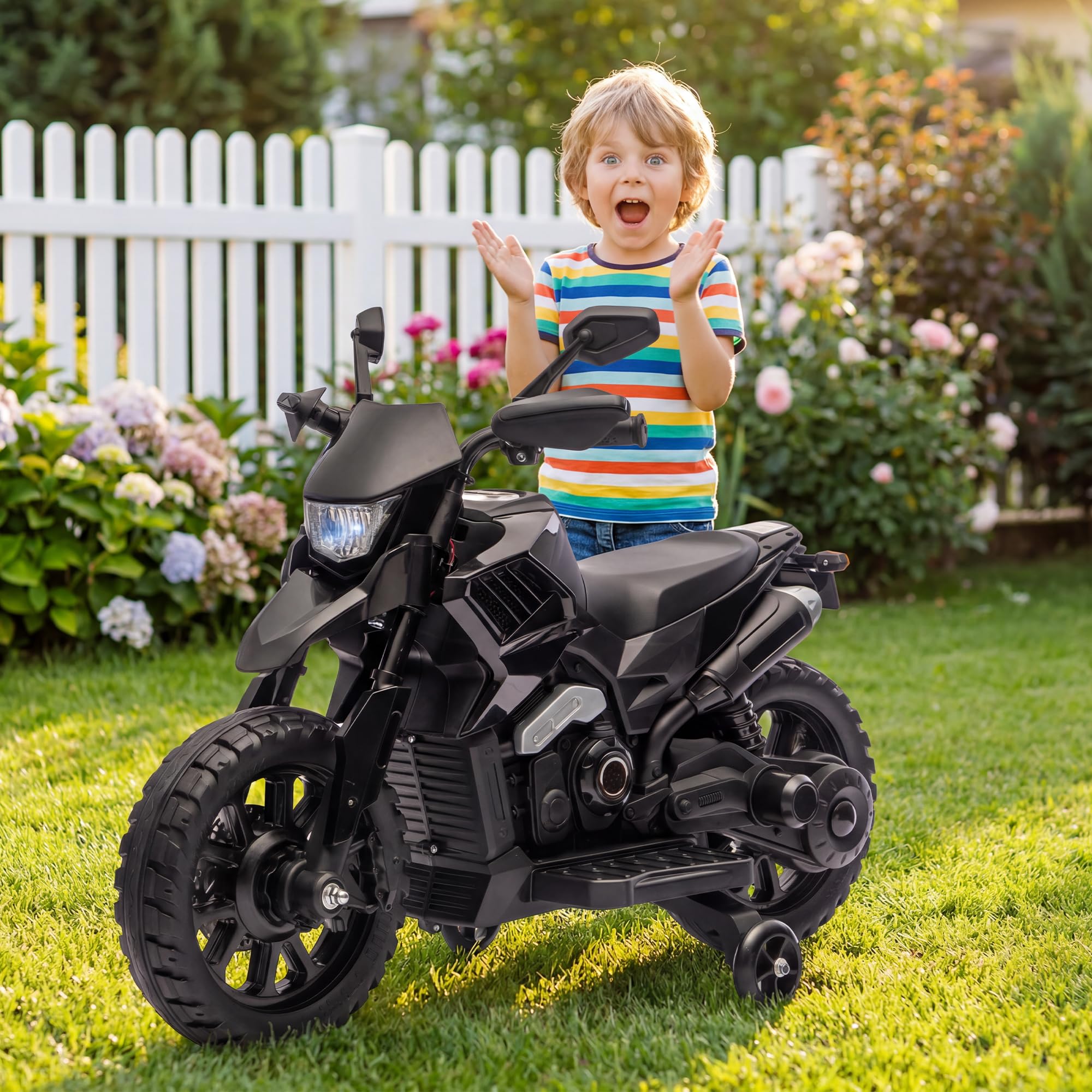 Moto Electrique Enfant Tout Terrain 6V Motocross Phares Musique Klaxon 3-6