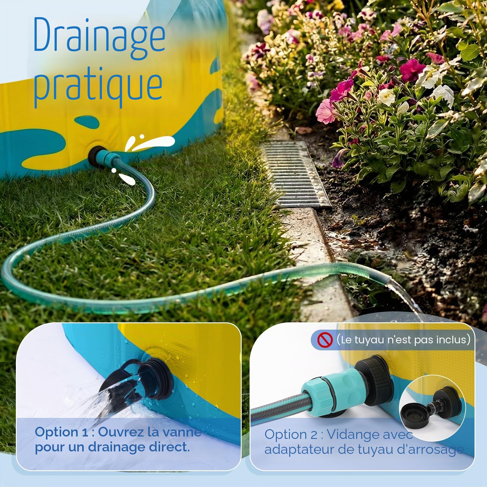 Peradix Pataugeoire avec Réglable Auvent pour Tout-Petits – 120 cm Pliable Piscine Bassin pour Bébé et Enfants pour Jardin & Voyage | Tente pour Bébé & Tente de Plage, pour 2-3 Enfants