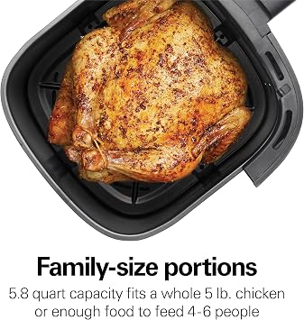 Hamilton Beach 5.8 Quart Digital Air Fryer Oven With 8 Pre-Set Functions