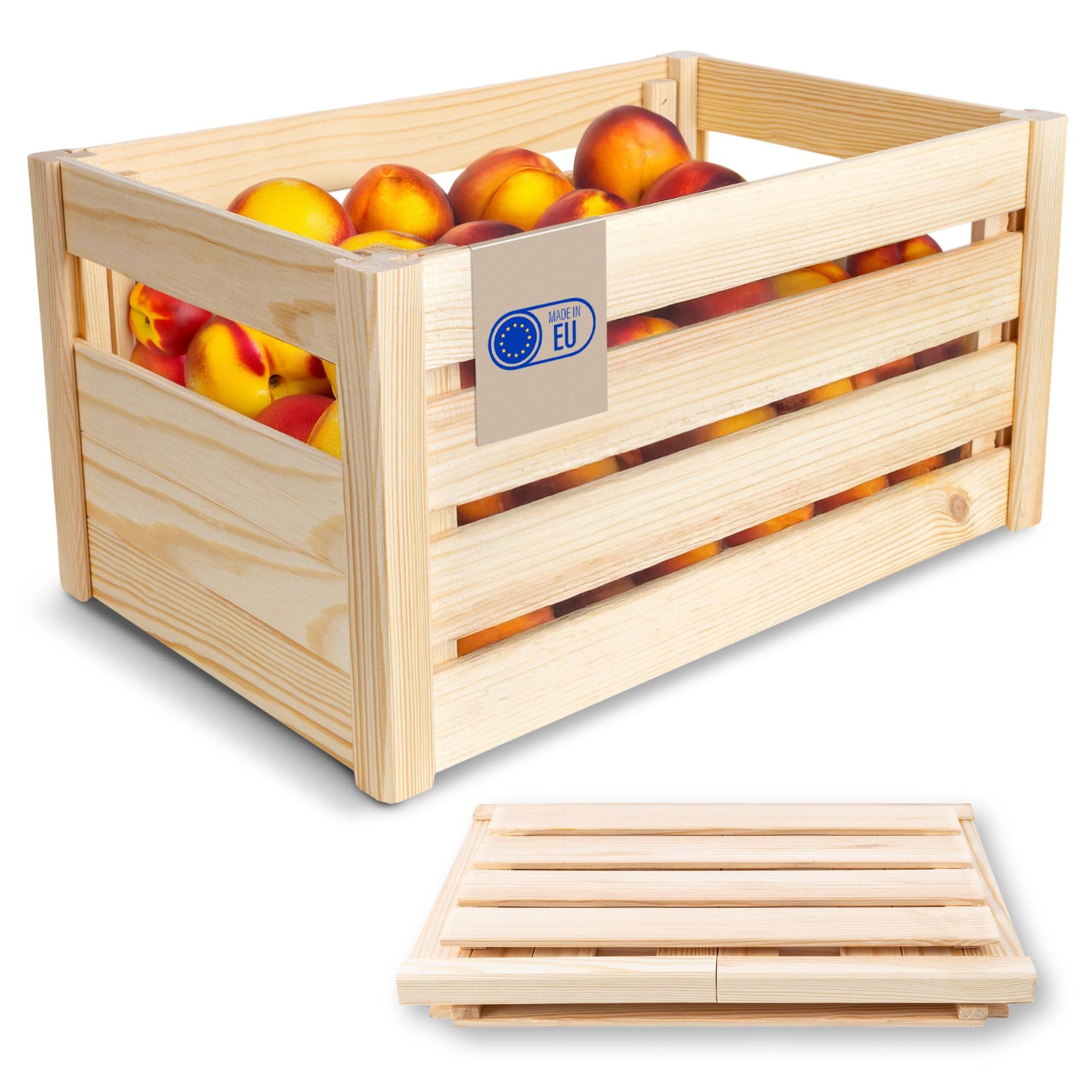 Cassa di legno Scatola da giardino 3d per frutta e verdura Cesto di legno marrone per la raccolta Vector | Vettore Premium