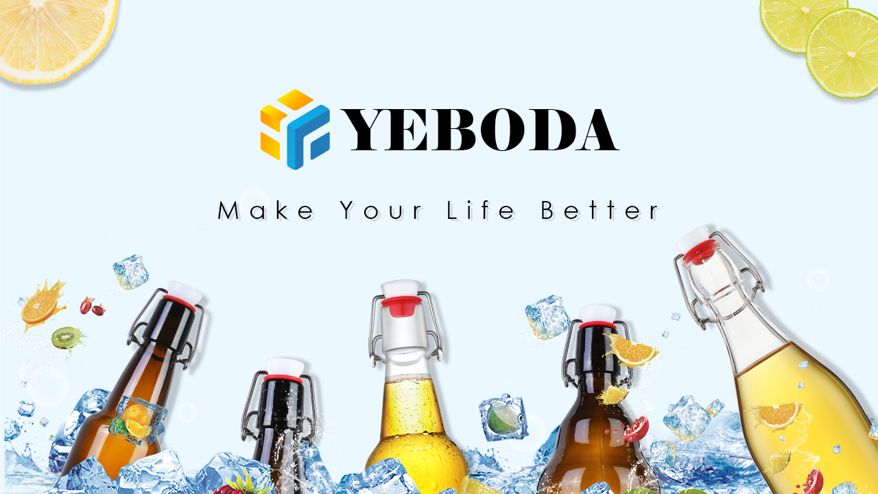 Amazon.com: YEBODA 16 oz Amber Glass Beer Bottles for Home Brewing