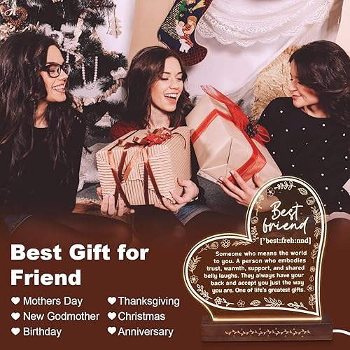 Miniatura 6 de Regalos para mejores amigas, regalos de luz nocturna decorativa, regalos para mejores amigas, regalos de amistad para mujeres, regalos únicos para