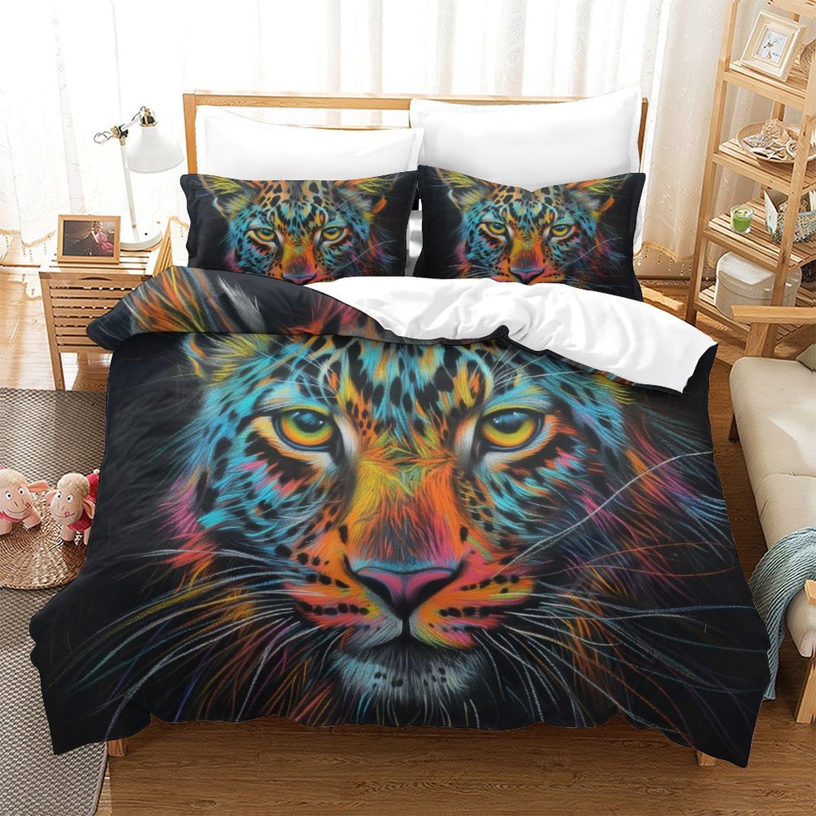Housse de couette léopard 3D de qualité supérieure en microfibre douce 260x220 cm