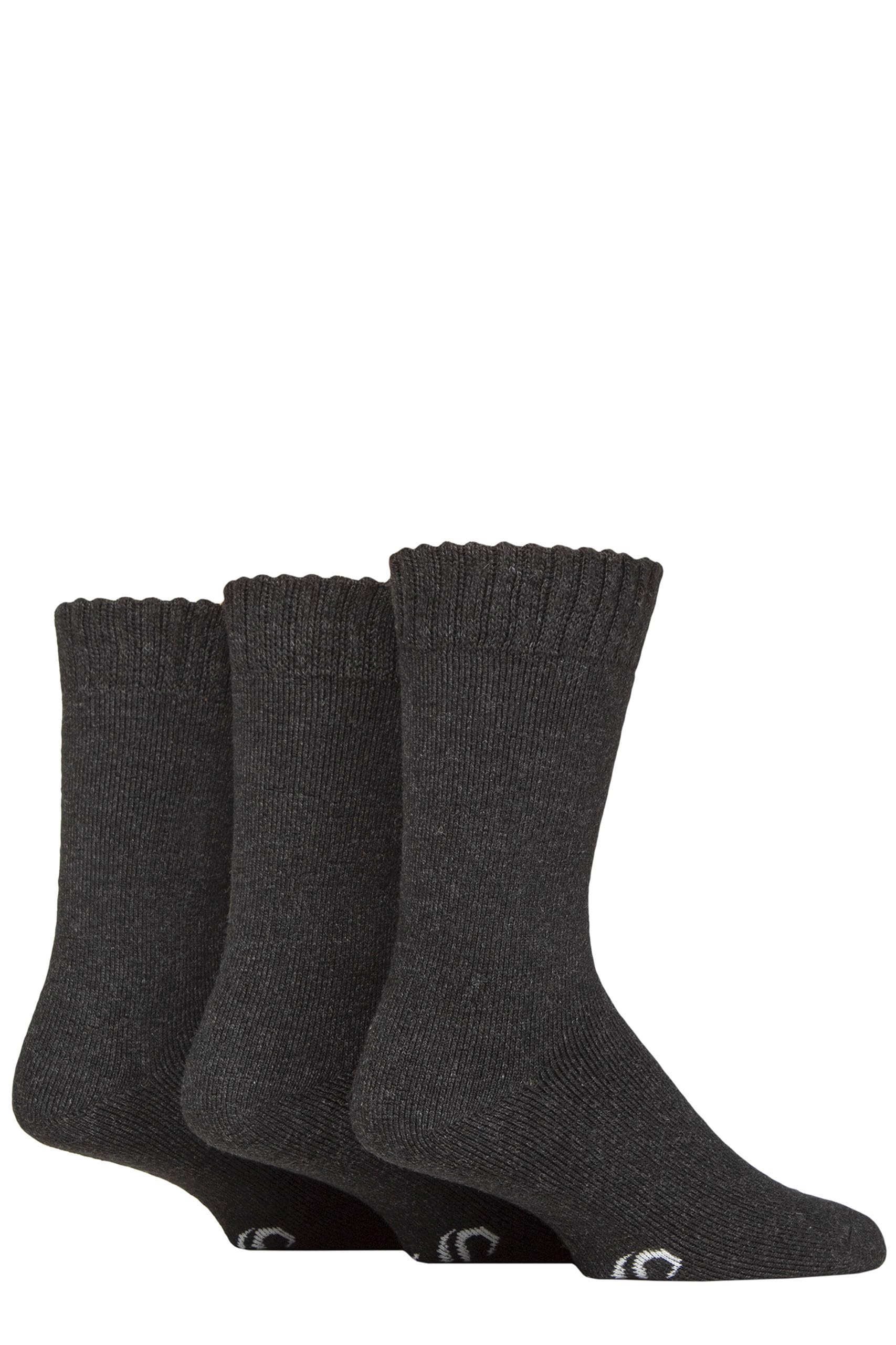 Sockshop Men's Black ’S Wool Blend Thermal Socks 3 Pack – Warm, Cushioned, Breathable Terry Loop, Reinforced Heel & Toe, Moisture-Wicking, For Outdoor Walking & Cold Weather, Uk 6–11