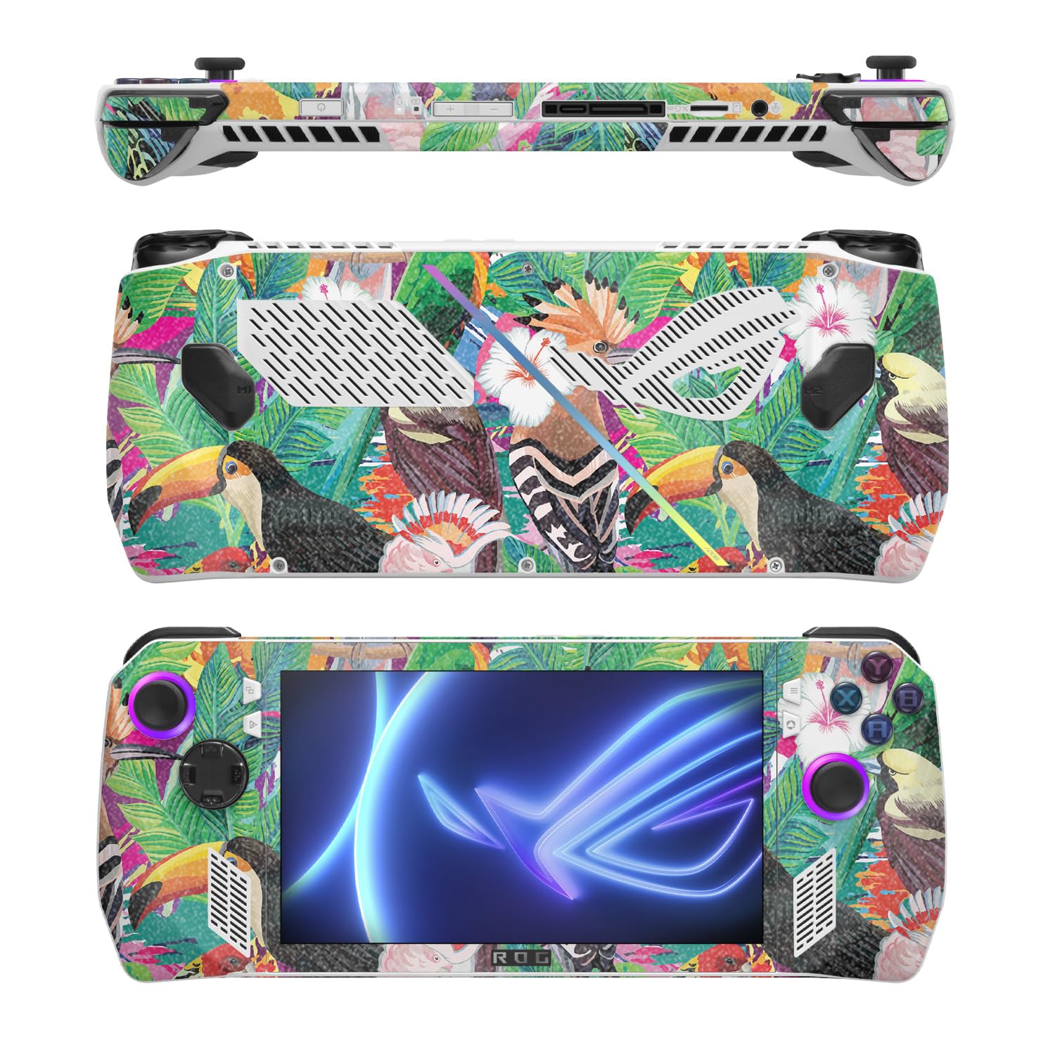 MightySkins Glossy Glitter Skin Compatible with Asus ROG Ally - Tropical Paradise | Protective, Durable High-Gloss Glitter Finish | Easy to Apply