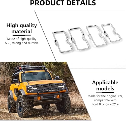 Vista 34 de Bronco - Cubierta de anillo de ventilación de salida de aire acondicionado, 4 piezas de cubierta de anillo de ventilación de CA para consola central