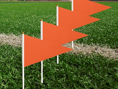 Miniatura 6 de Paquete de 100 banderas de banderín naranja pequeñas, mini banderines de mano de color sólido, banderas de graffiti en palos, celebración de eventos