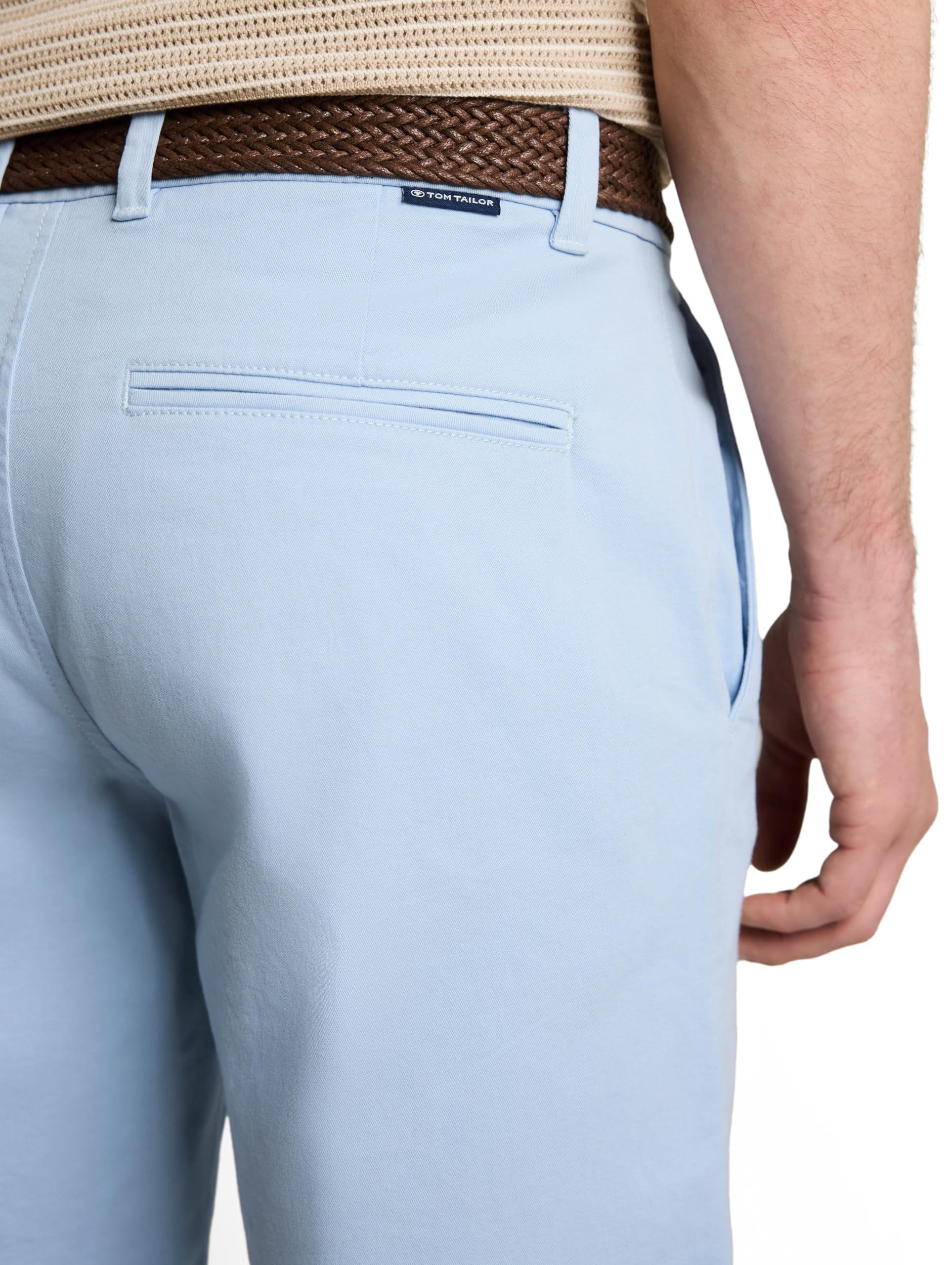 Tom Tailor Herren Regular Chino Shorts mit Gürtel 1052138