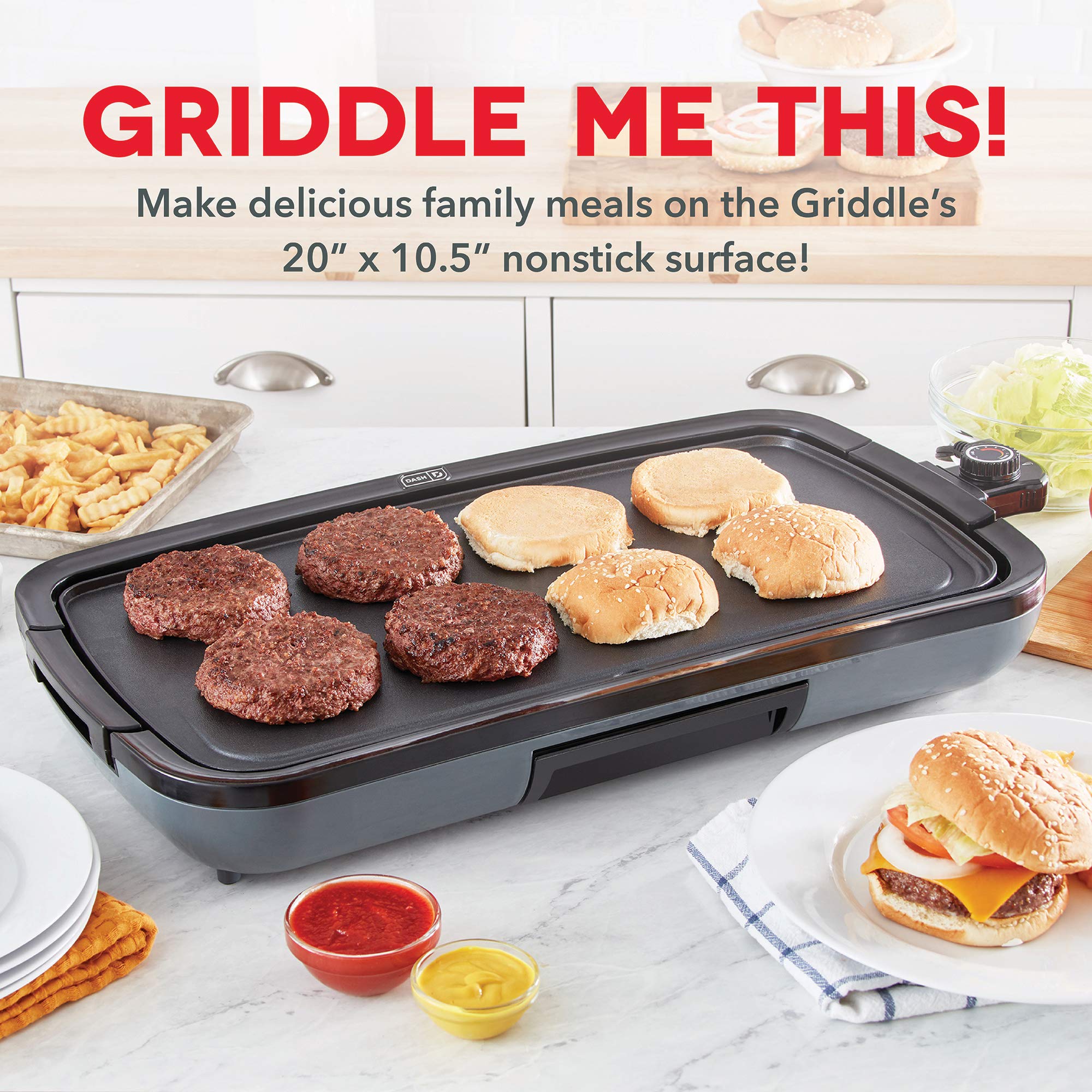 Dash Deluxe Everyday Electric Griddle with Removable Nonstick Cooking
