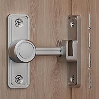 Vista 1 de Pestillo de Privacidad para Puerta de Granero, Cerradura Corredera de 90°/180°, Aleación de Zinc, Montaje con Adhesivo o Tornillos