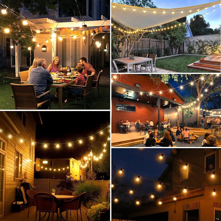 Catena Luminosa Esterna Grensk LED IP45 &ndash; Luci Da Giardino Impermeabili, Nere, Elettriche